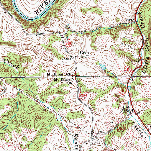 Topographic Map of Mount Elbert Church, VA