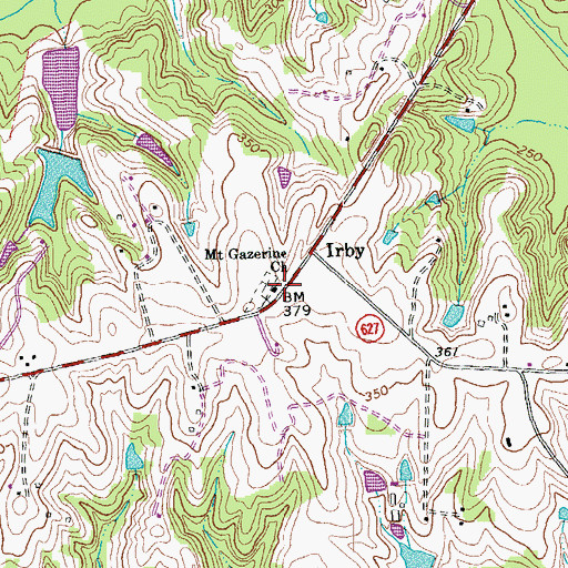 Topographic Map of Mount Gazerine Church, VA