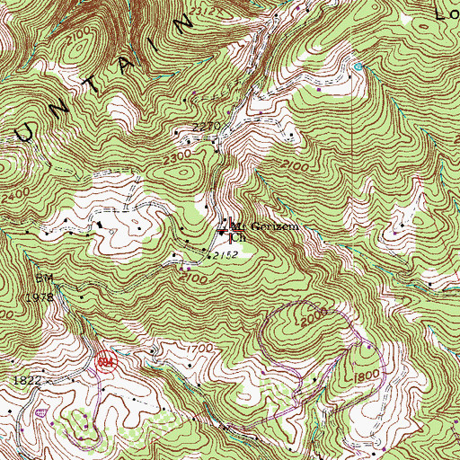 Topographic Map of Mount Gerizem Church, VA