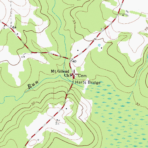 Topographic Map of Mount Gilead Church, VA