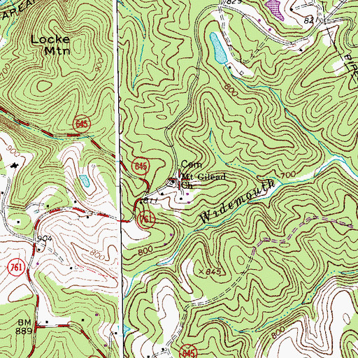 Topographic Map of Mount Gilead Church, VA