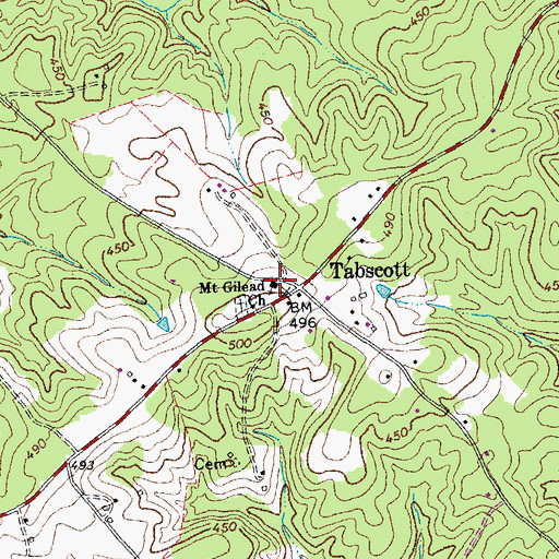 Topographic Map of Mount Gilead Church, VA