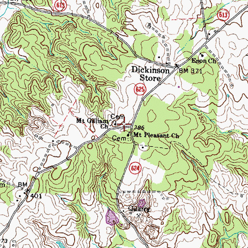Topographic Map of Mount Gillian Church, VA