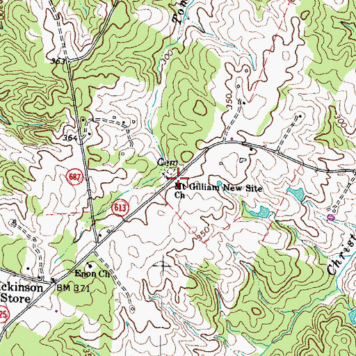 Topographic Map of Mount Gillian New Site Church, VA