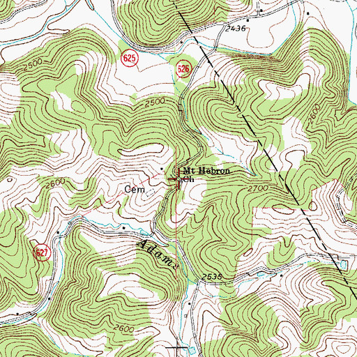 Topographic Map of Mount Hebron Church, VA