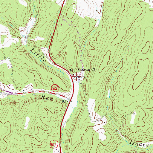 Topographic Map of Mount Hebron Church, VA
