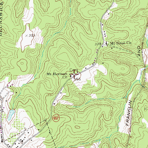 Topographic Map of Mount Herman Church, VA
