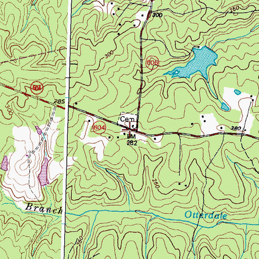Topographic Map of Mount Hermon Church, VA