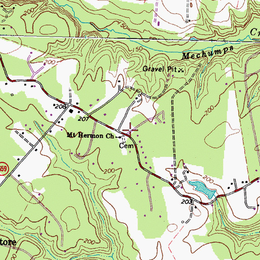 Topographic Map of Mount Hermon Church, VA