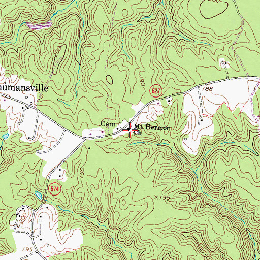 Topographic Map of Mount Hermon Church, VA