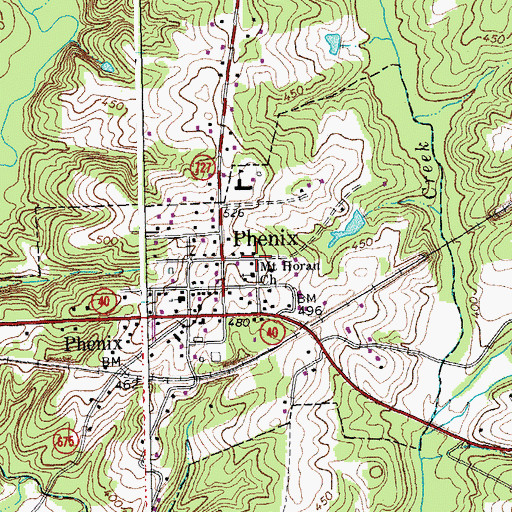 Topographic Map of Mount Horan Church, VA
