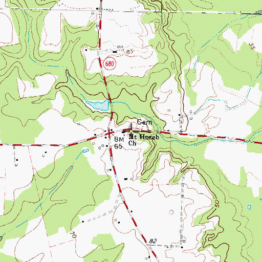 Topographic Map of Mount Horeb Church, VA