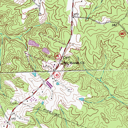 Topographic Map of Mount Horeb Church, VA