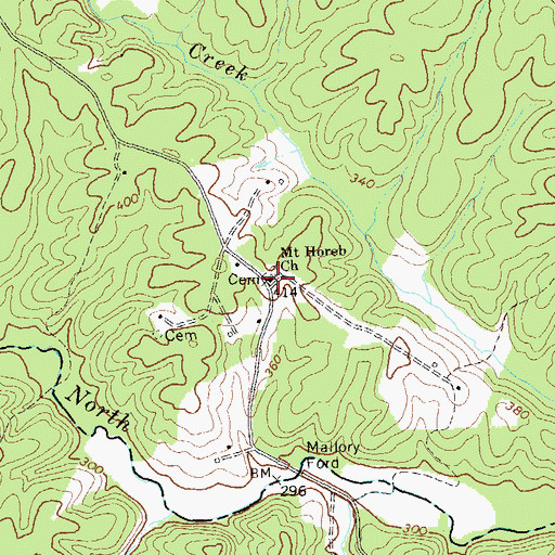 Topographic Map of Mount Horeb Church, VA
