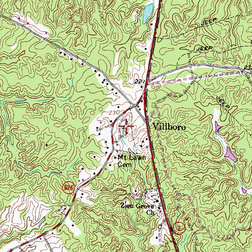 Topographic Map of Mount Lawn Cemetery, VA