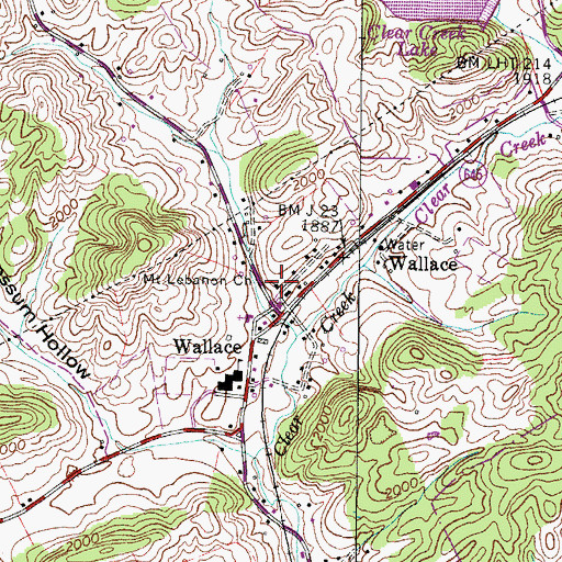 Topographic Map of Mount Lebanon Church, VA