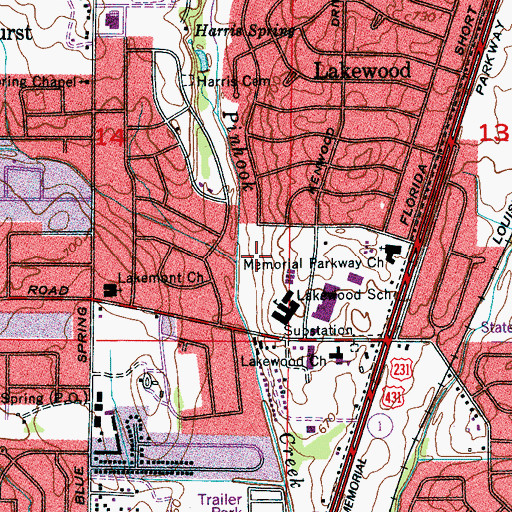 Topographic Map of Mason Lake (historical), AL