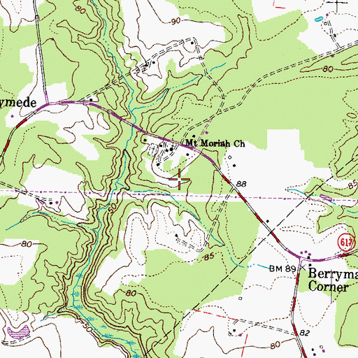 Topographic Map of Mount Moriah Church, VA