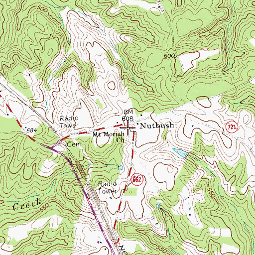 Topographic Map of Mount Moriah Church, VA