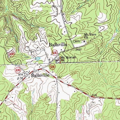 Topographic Map of Mount Moriah Church, VA