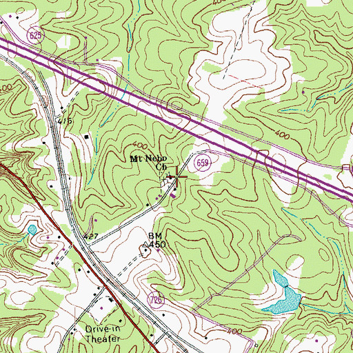 Topographic Map of Mount Nebo Church, VA