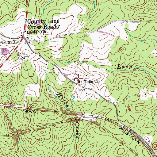 Topographic Map of Mount Nebo Church, VA