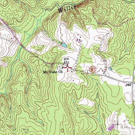 Topographic Map of Mount Nebo Church, VA