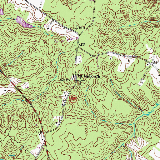Topographic Map of Mount Nebo Church, VA