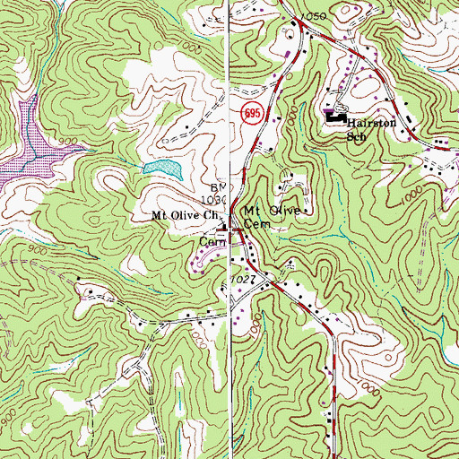 Topographic Map of Mount Olive Church, VA