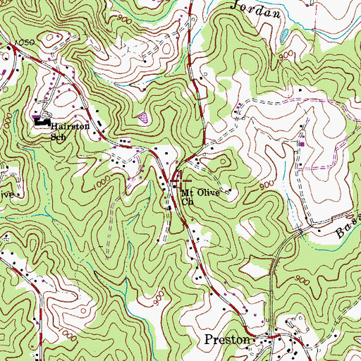 Topographic Map of Mount Olive Church, VA