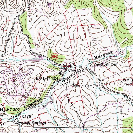 Topographic Map of Mount Olive Church, VA