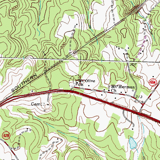 Topographic Map of Mount Olive Church, VA