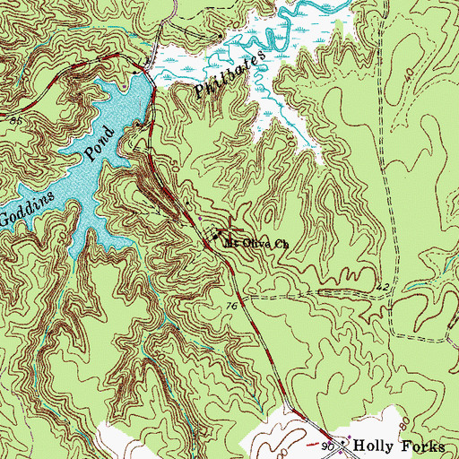 Topographic Map of Mount Olive Church, VA