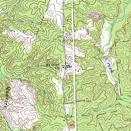 Topographic Map of Mount Olive Church, VA