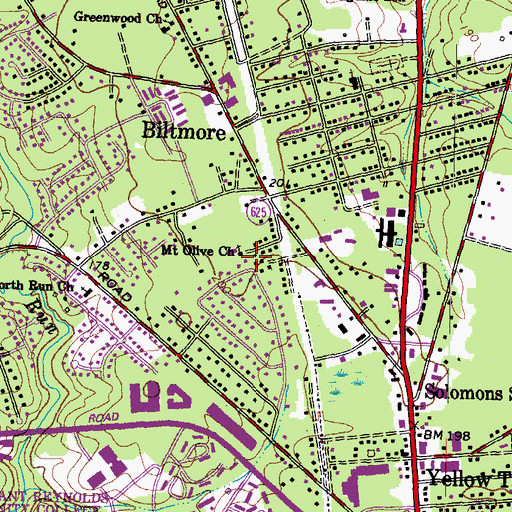 Topographic Map of Mount Olive Church, VA