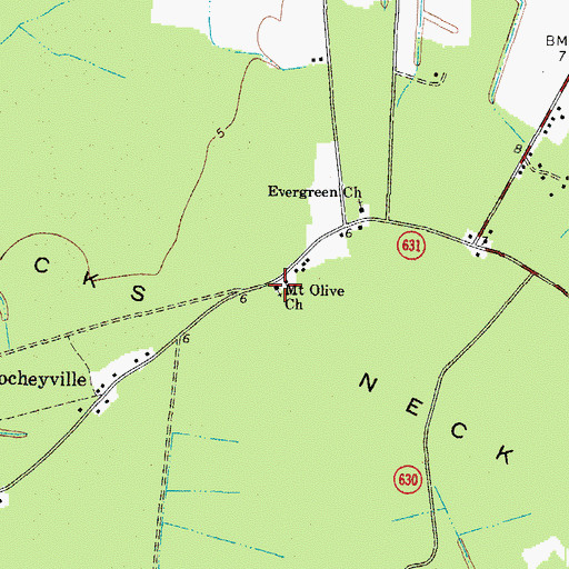 Topographic Map of Mount Olive Church, VA
