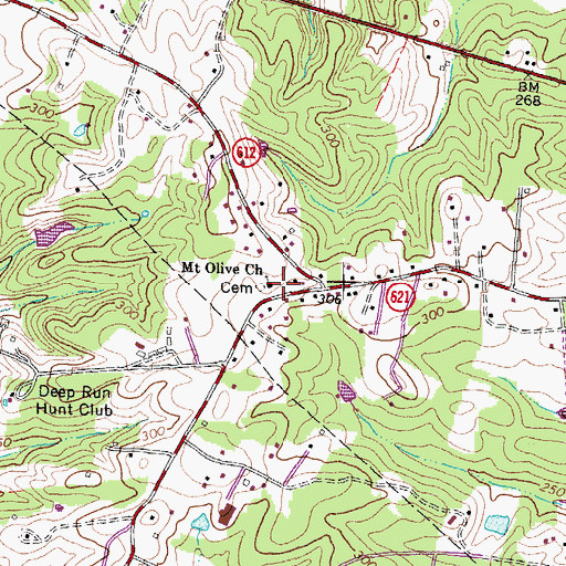 Topographic Map of Mount Olive Church, VA