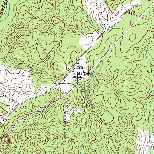 Topographic Map of Mount Olive Church, VA