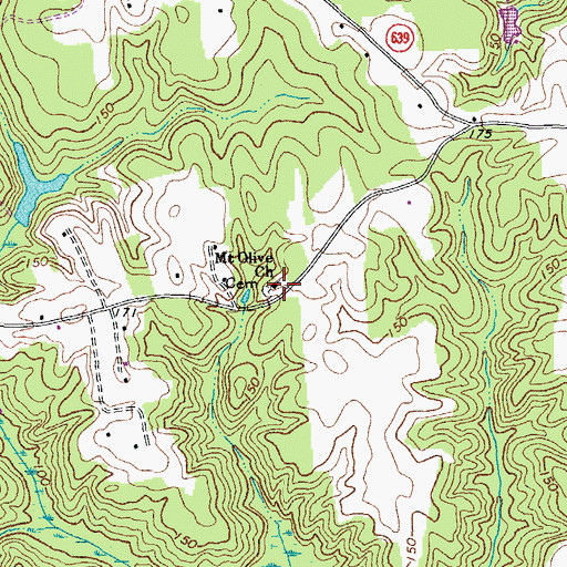 Topographic Map of Mount Olive Church, VA