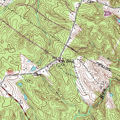 Topographic Map of Mount Olive Church, VA