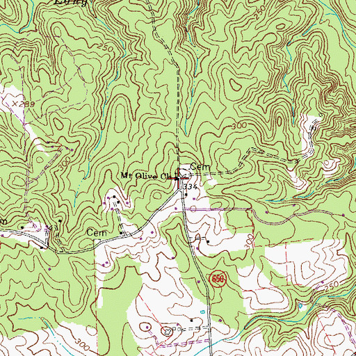 Topographic Map of Mount Olive Church, VA