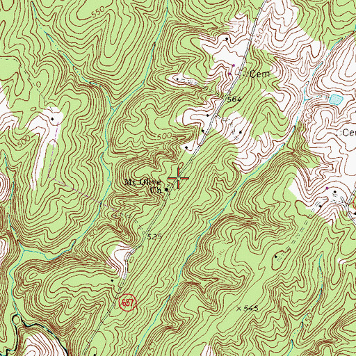Topographic Map of Mount Olive Church, VA