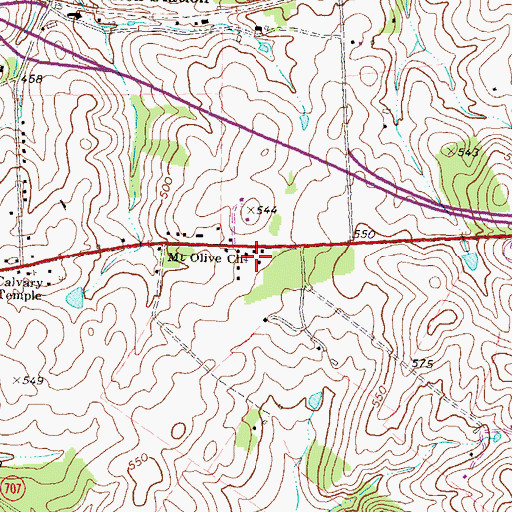 Topographic Map of Second Mount Olive Baptist Church, VA
