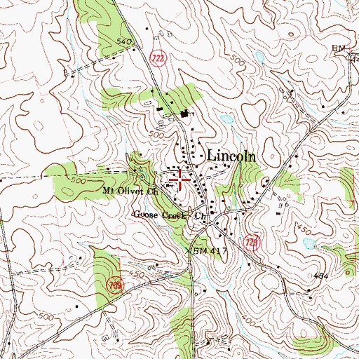 Topographic Map of Mount Olivet Church, VA