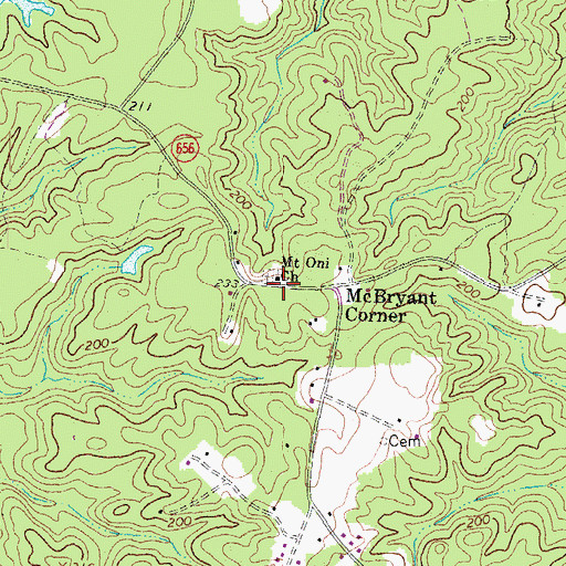 Topographic Map of Mount Oni Church, VA