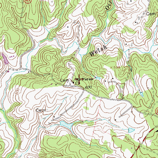 Topographic Map of Mount Paran Church, VA