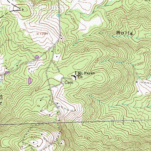 Topographic Map of Mount Paran Church, VA