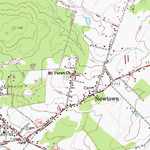 Topographic Map of Mount Paran Church, VA
