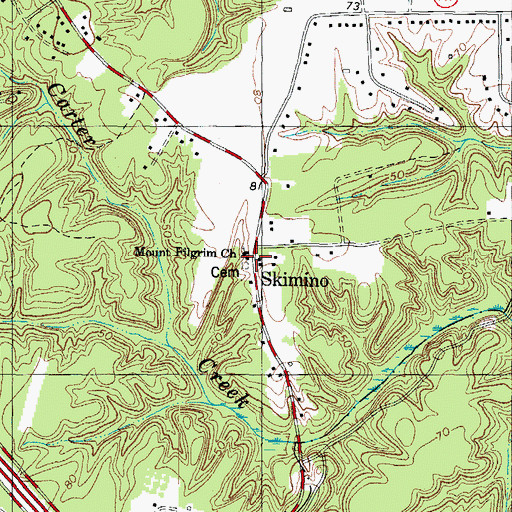 Topographic Map of Mount Pilgrim Church, VA