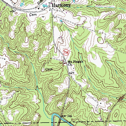 Topographic Map of Mount Pisgah Church, VA